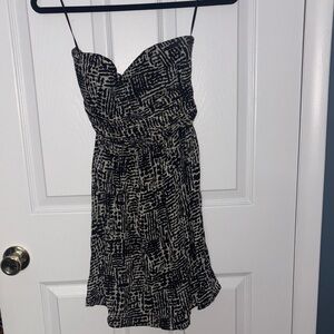 Elegant Black and White Patterned Dress